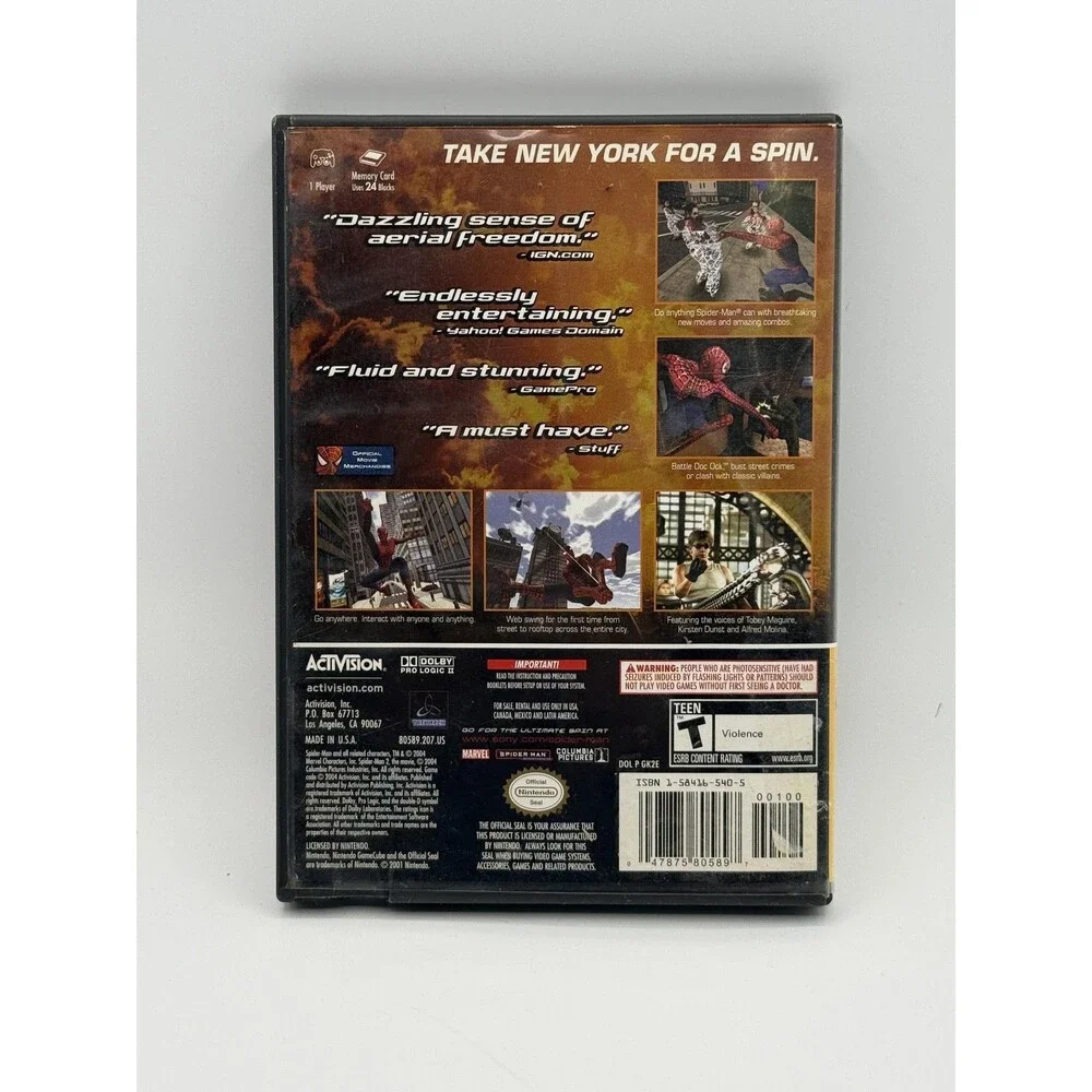 Spider-Man 2 Player's Choice Nintendo GameCube Game CIB T Teen 2004 Activision